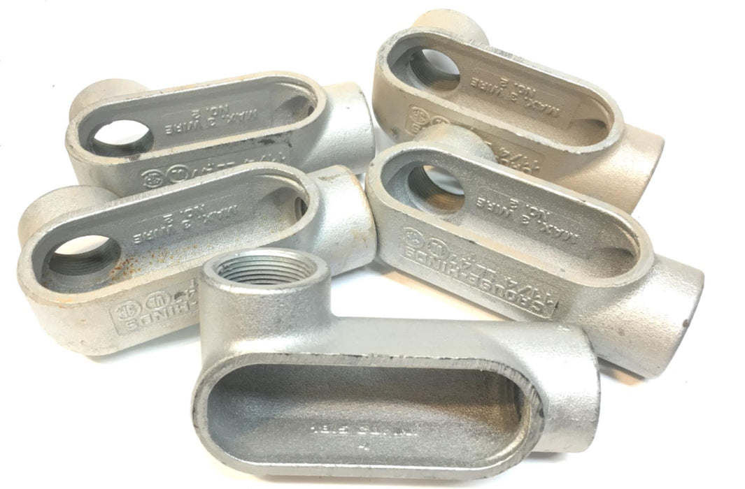 CROUSE-HINDS LL47 Type LL Form 7 Threaded Conduit Body 3/4 Inch NOS [ LOT OF 5 ]