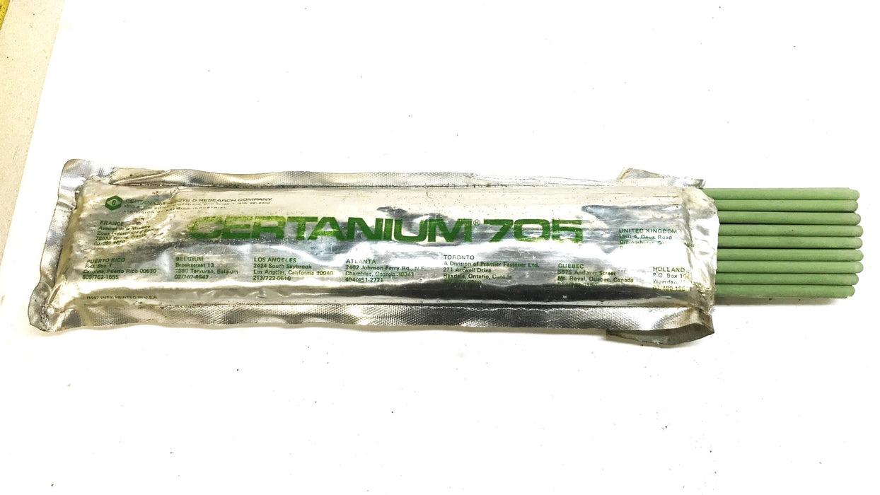 Certanium 1/4 inch x 14 inch Alloy Welding Electrode Rod 705, 5 lbs Package, NOS