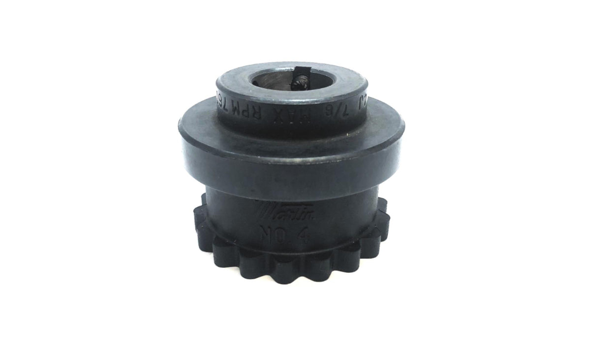 Martin 7/8" Bore 7600 RPM Max Quadra Coupling Flange W/ Rubber Sleeve 4J-7/8 NOS
