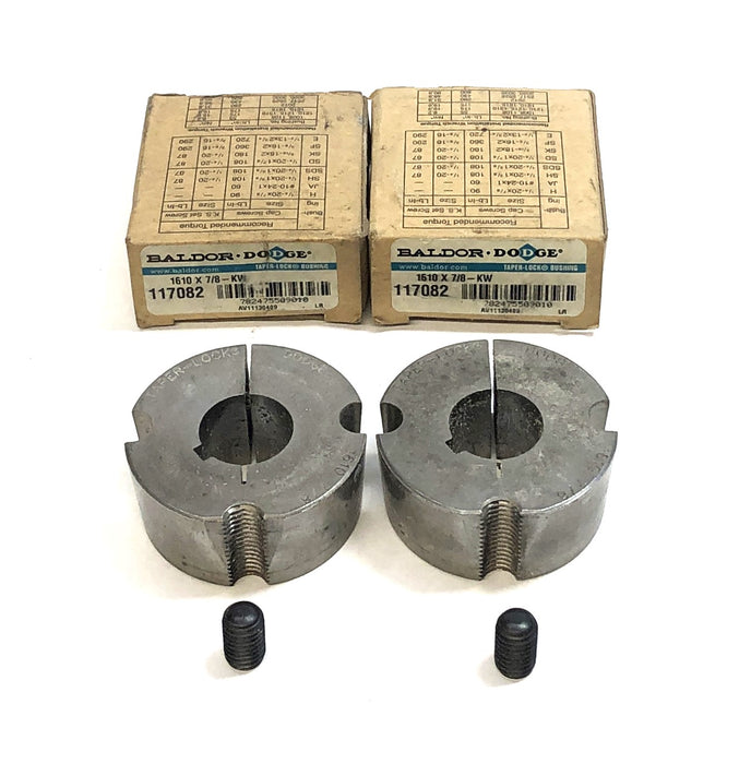 Baldor Dodge 1610 X 7/8 Keyway Taper Lock Bushing 117082 [Lot of 2] NOS