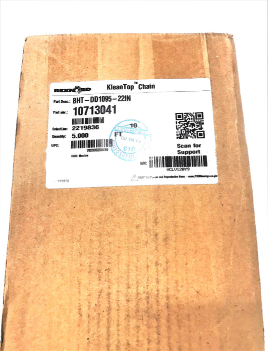 REXNORD KLEANTOP CHAIN 5 FOOT CONVEYOR SECTION 10713041(BHT-DD1095-22IN) NOS