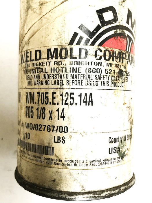 Weld Mold 1/8 inch  x 14 inch Alloy Welding Electrode 705, 10 lbs tube, NOS