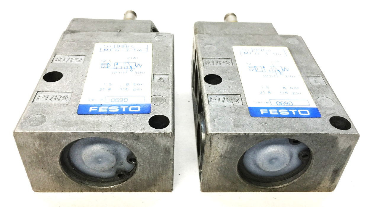 FESTO 0690 Series Solenoid Valve Coil MFH-3-1/4 [Lot of 2] USED
