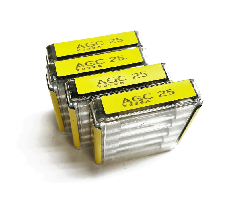 Buss Fast Acting Glass Fuse AGC-25 [Lot of 20] NOS