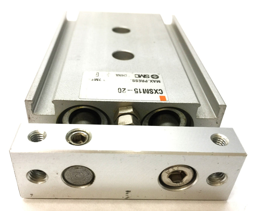 SMC Dual Rod Guided Cylinder CXSM15-20 Max Pressure-.7MPa USED