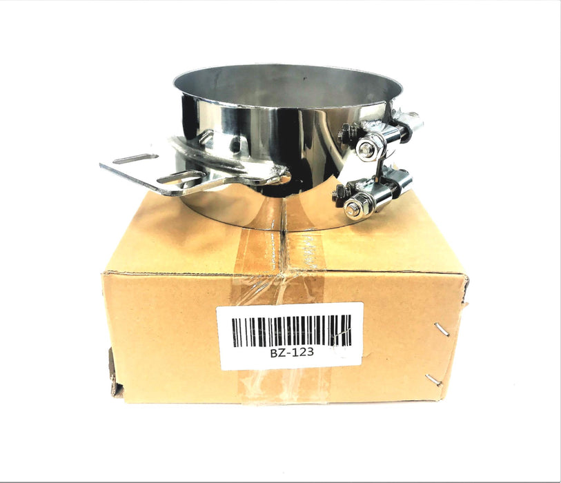 BOZZ STAINLESS STEEL 7" BUTT JOINT CLAMP & STRAIGHT BRACKET BZ-123 NOS