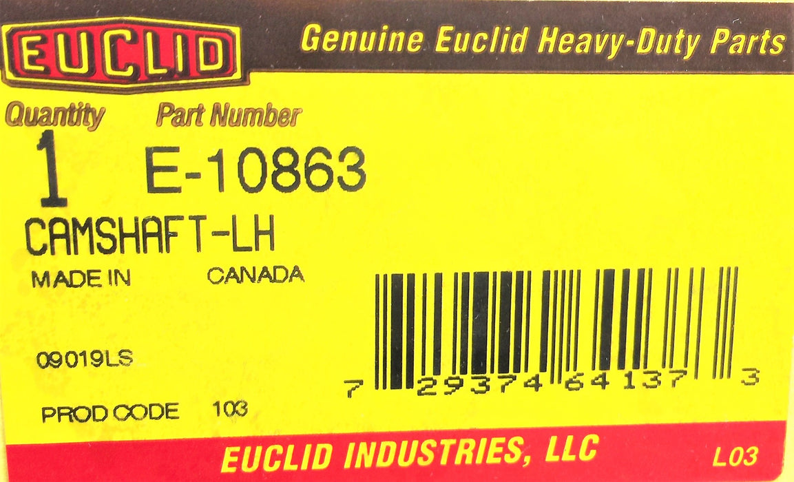 EUCLID Left-Hand Camshaft E-10863 NOS