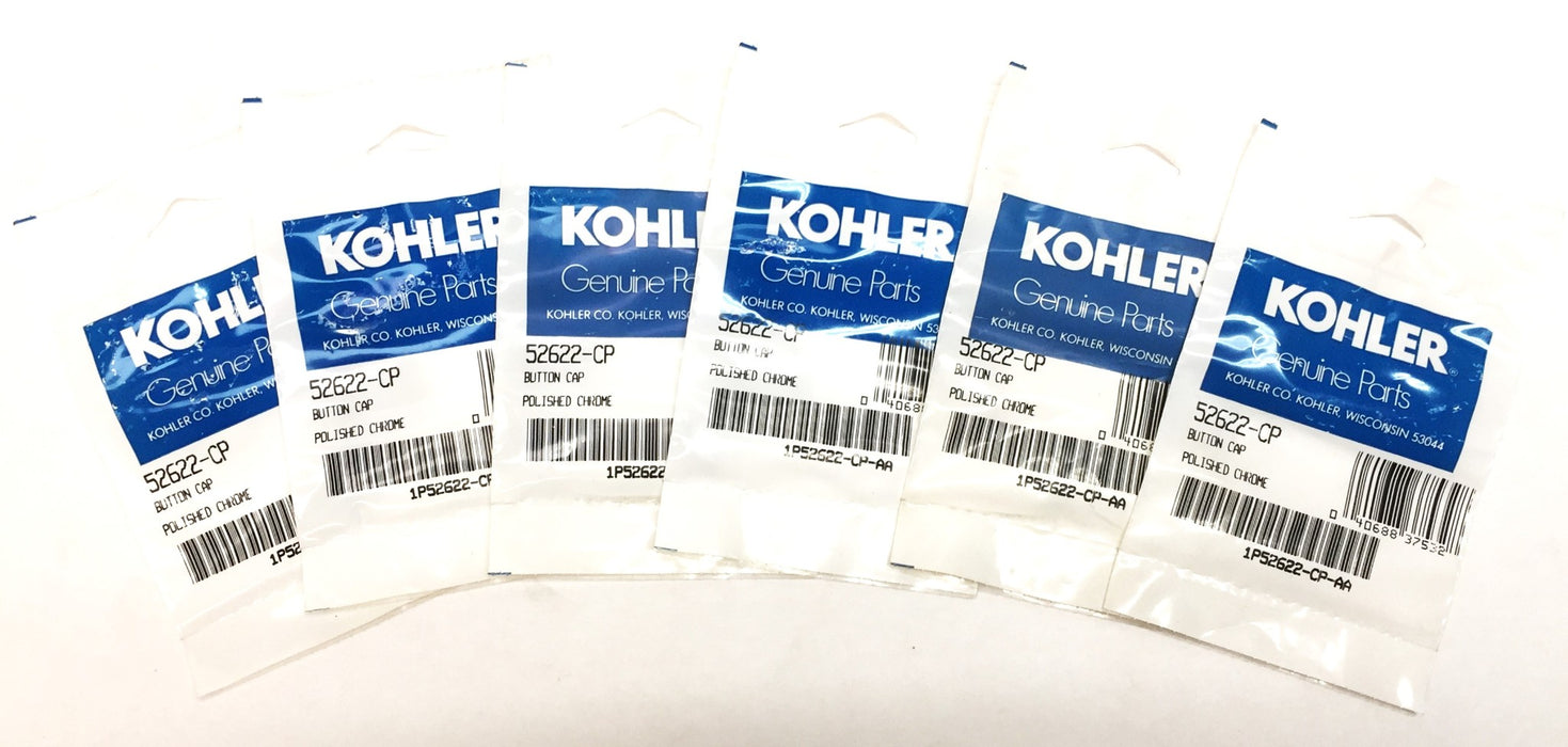 KOHLER Chrome Button Cap Kohler 52622-CP [Lot of 6] NOS