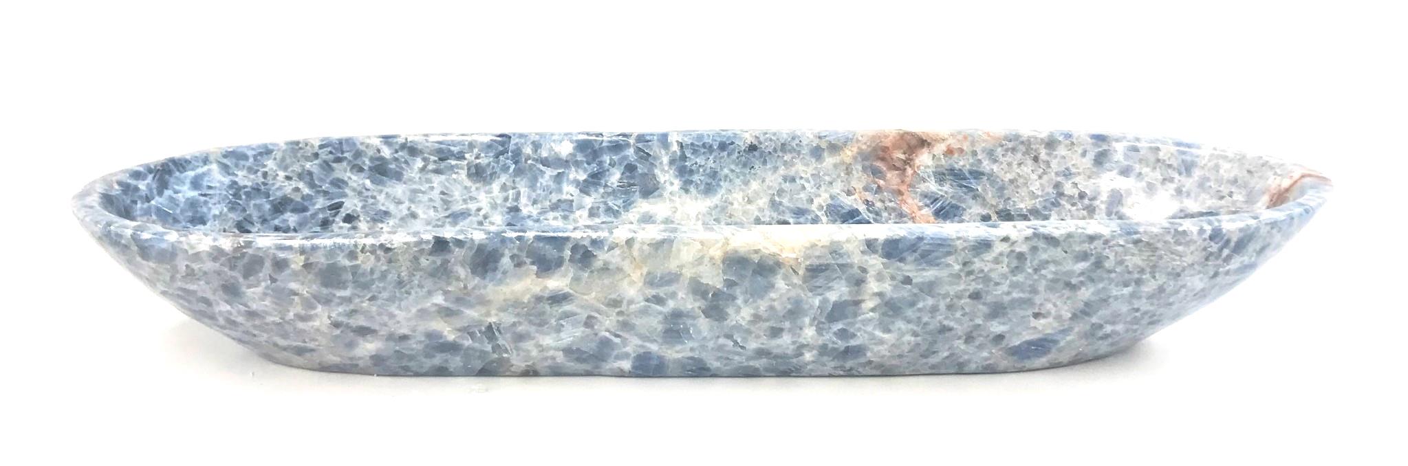UNBRANDED BLUE CRYSTAL/STONE TROUGH DISH NOS