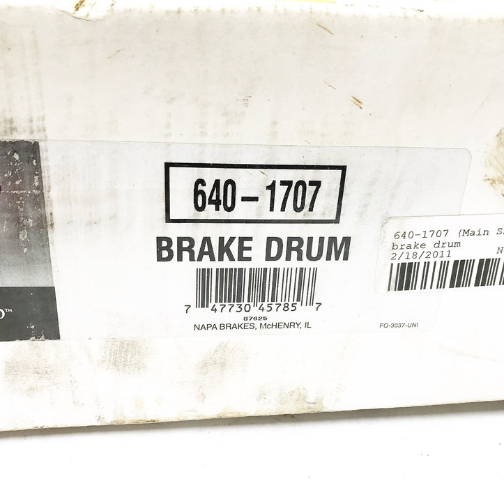 NAPA Brake Drum 640-1707 (80025) NOS