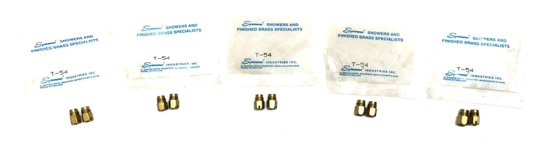 SYMMONS Brass Temptrol Escutcheon Retainer Pack (2pcs) T-54 [Lot of 5] NOS