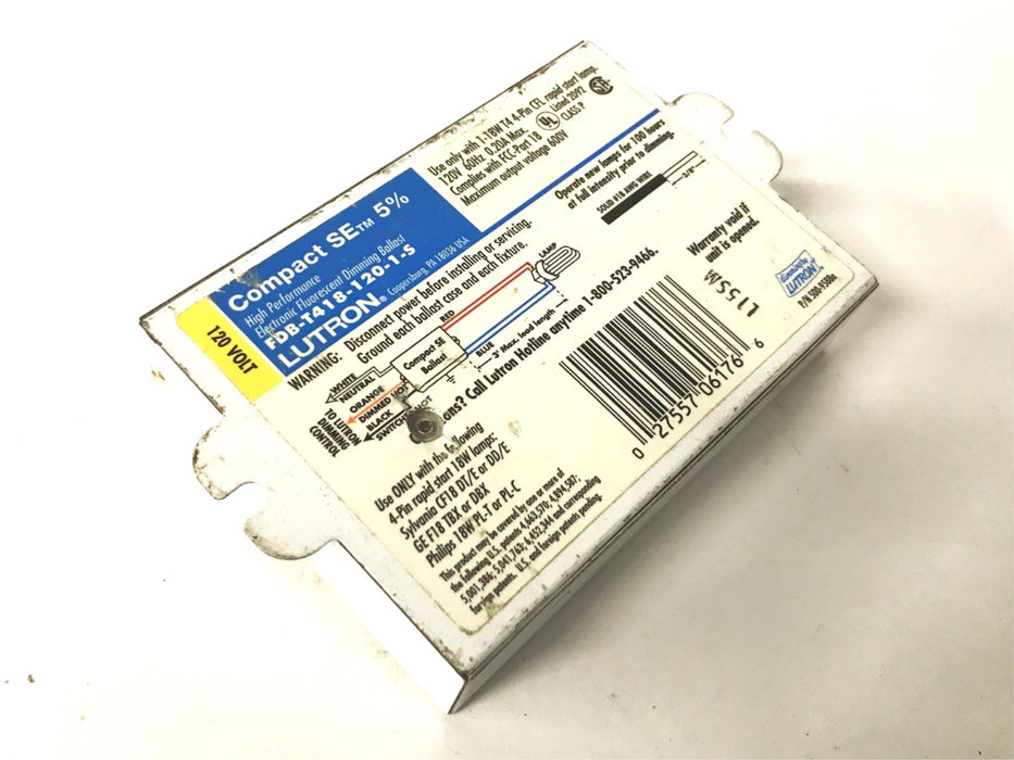 Lutron Fluorescent Dimming Ballast Lutron FDB-T418-120-1-5 USED