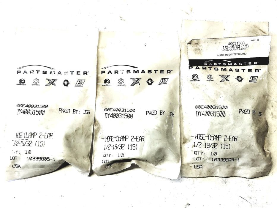 PartsMaster 2-Ear Hose Clamps DY40031500 [Lot of 30] NOS
