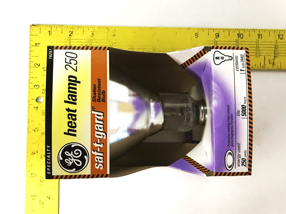 GE Shatter Resistant 250 Watt Medium Base Heat Lamp R40-27724 [Lot of 6] NOS