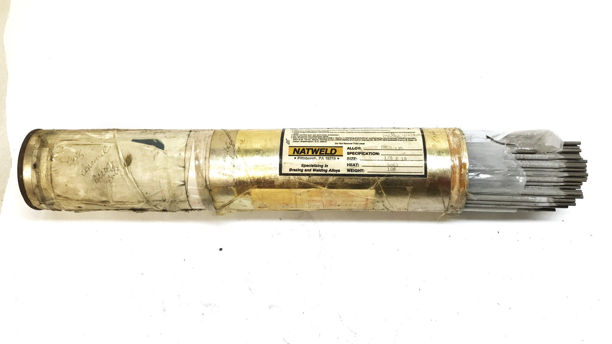 Natweld Nickel Iron Chromium Welding Electrodes, 10 pound tube, INCO135 NOS