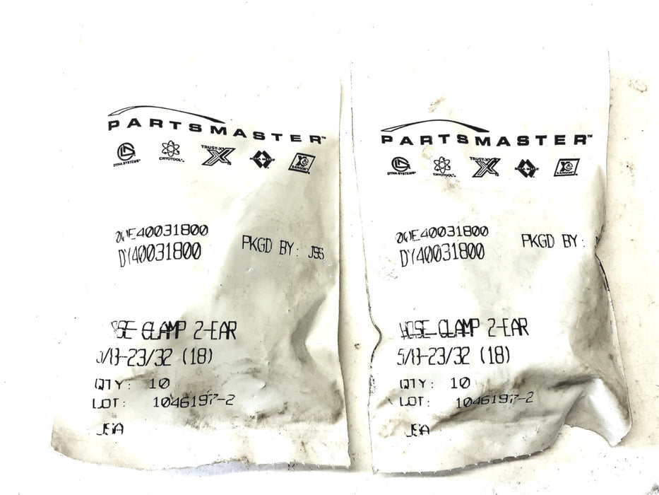 PartsMaster 2-Ear Hose Clamps DY40031800 [Lot of 20] NOS