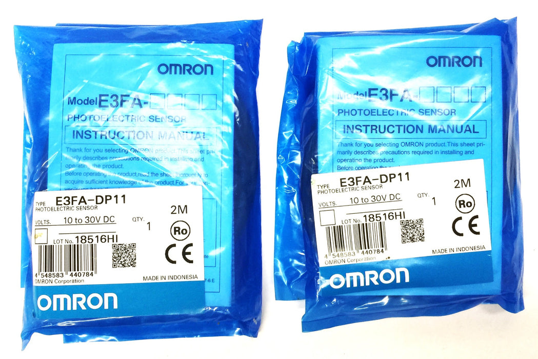 Omron Photoelectric Sensor E3FA-DP11 [Lot of 2] NOS