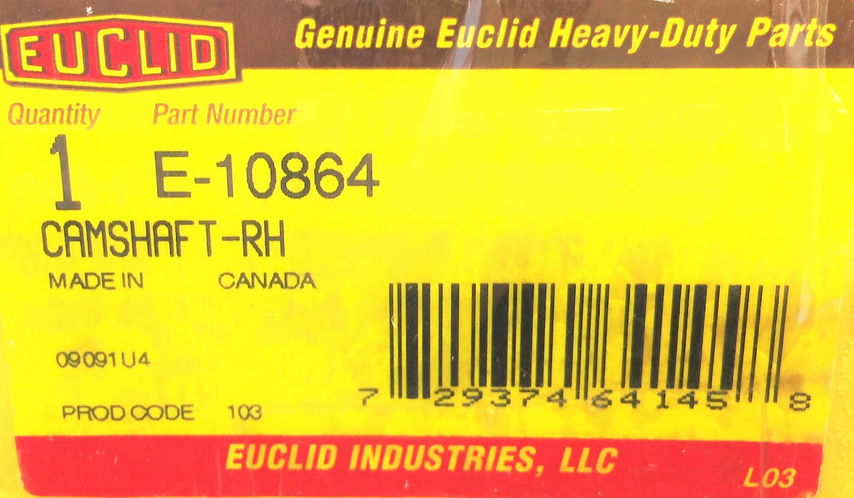 EUCLID Right-Hand Camshaft E-10864 NOS