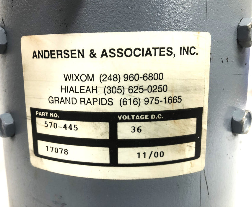 Anderson & Associates 36VDC Motor 570-445 USED