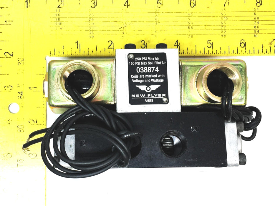 New Flyer 01/19 Kneeling Valve Solenoid Assembly 038874 NOS