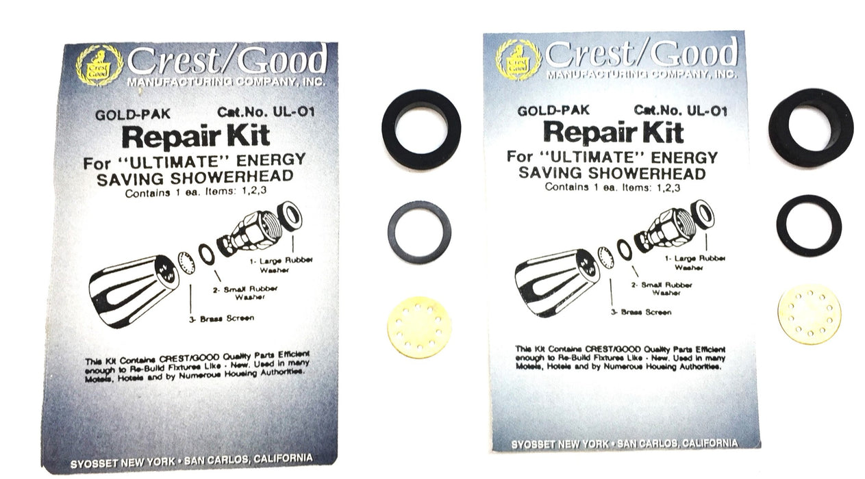 CREST/GOLD Repair Kit for Ultimate Energy Saving Showerhead UL-01 [Lot of 2] NOS