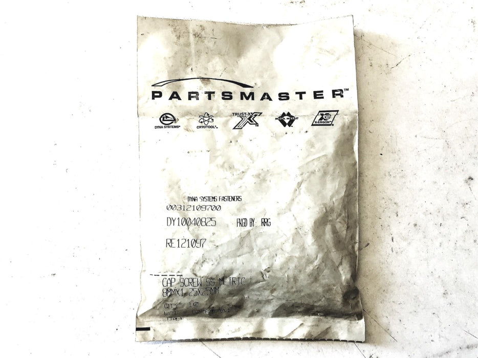PartsMaster Metric 8mmx1 25x25mm DY10040825 [Lot of 10] NOS