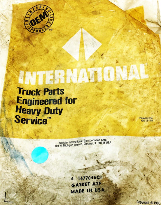 International/Navistar 4 Piece A2F Gasket Set 1677045C1 NOS
