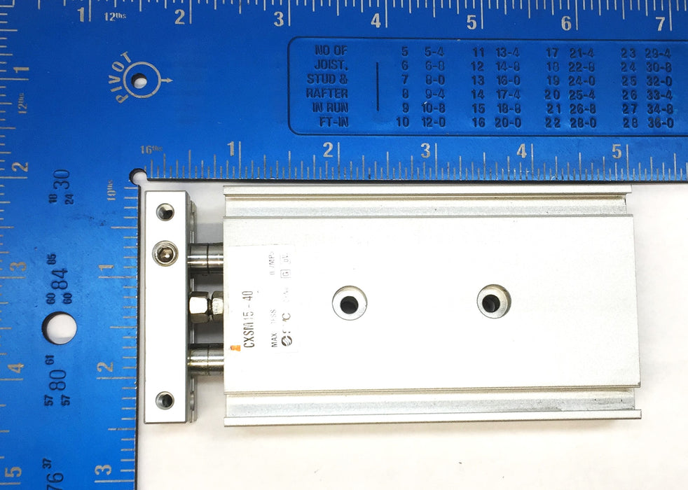 SMC Dual Rod Guided Cylinder CXSM15-40 Max Pressure-.7MPa USED