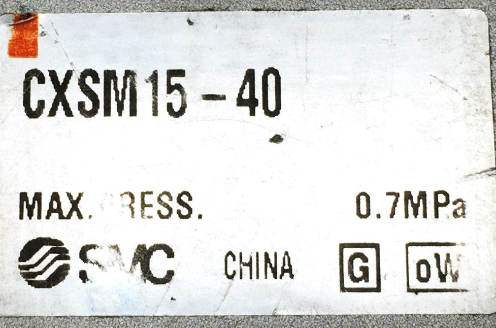 SMC Dual Rod Guided Cylinder CXSM15-40 Max Pressure-.7MPa USED