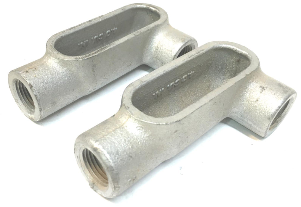 Crouse-Hinds 1/2" LL-17 FORM 7 STYLE LL Conduit Malleable Iron NOS [ LOT OF 2 ]