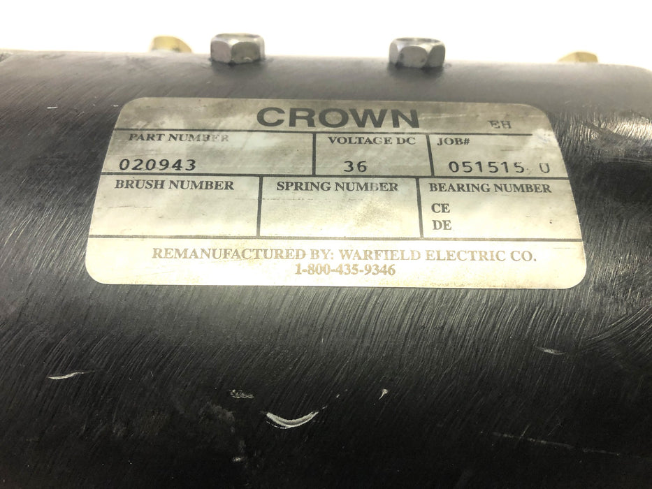 Crown 36 Volt Lift Motor 020943 USED