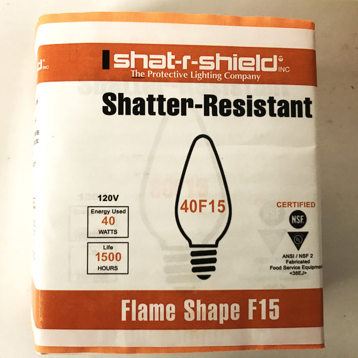 Shat-R-Shield 4-1/2" 40W 120V Coated Incandescent Lamp 40F15/CL [Lot of 4] NOS