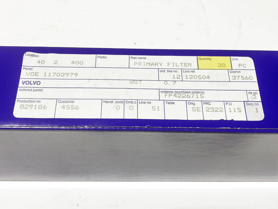 Volvo Air Filter 11703979 NOS