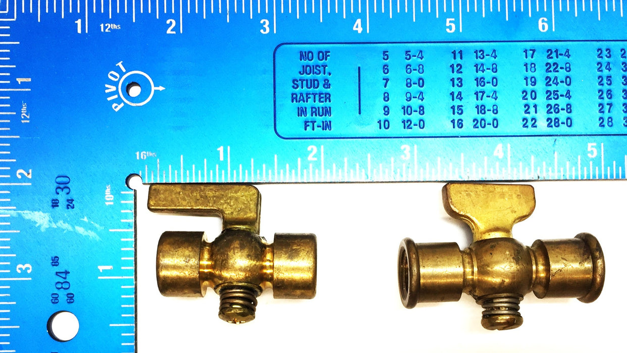 UNBRANDED 1/4" Brass Petcock w/Handle [Lot of 2] NOS