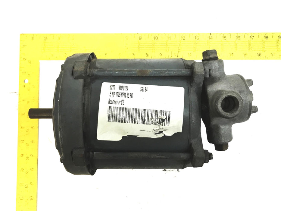 Rockwell 1/2 HP 1725 RPM 56FR Motor 6270-MO0124 USED