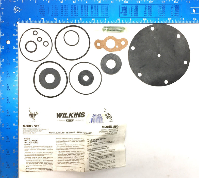 WILKINS 3/4"-2" Backflow Preventer Rubber Kit Model 550/575 RK34-575R NOS