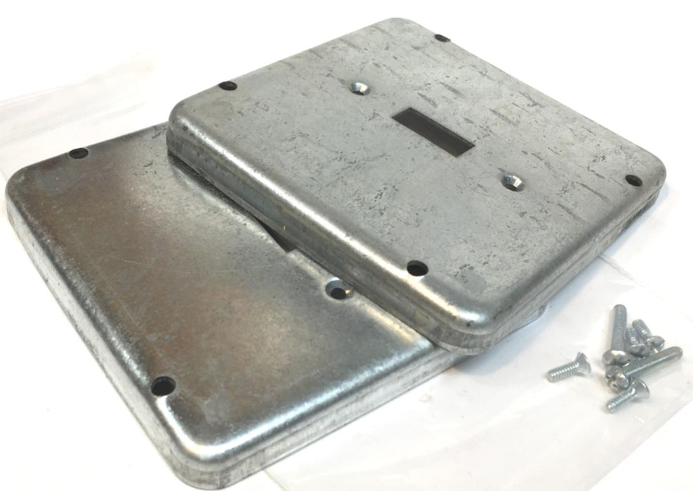 THOMAS & BETTS GALVANIZED STEEL SURFACE COVER 4-11/16 SQUARE RSL-9 [ LOT OF 2 ]
