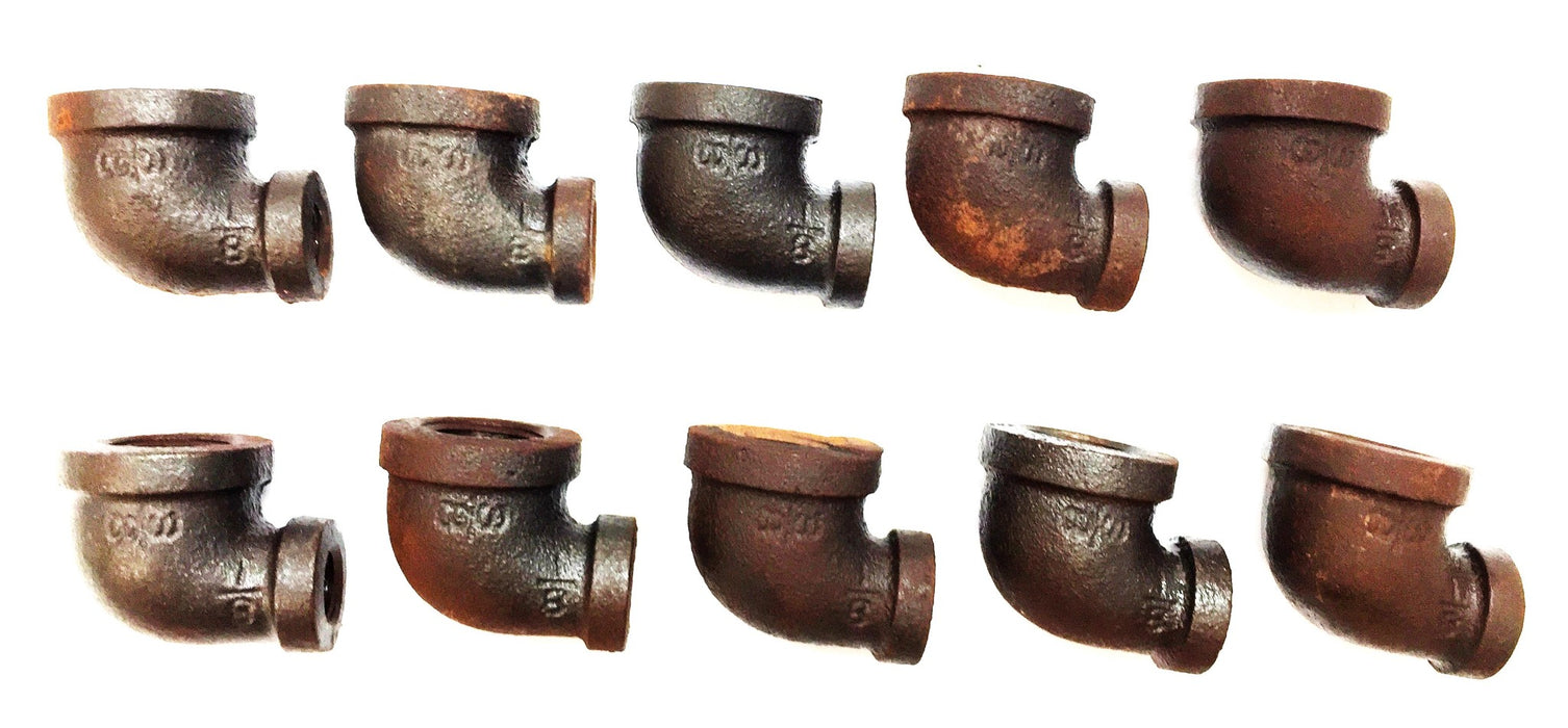 UNBRANDED Pipe Fitting Elbow Red Brass 90 Degree 3/8" x 1/8" [Lot of 10] NOS