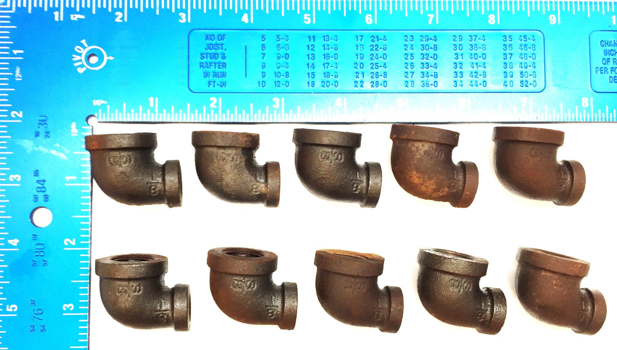 UNBRANDED Brass Pipe Fitting Elbow 90 Degree 1/4" x 1/4" [Lot of 10] NOS