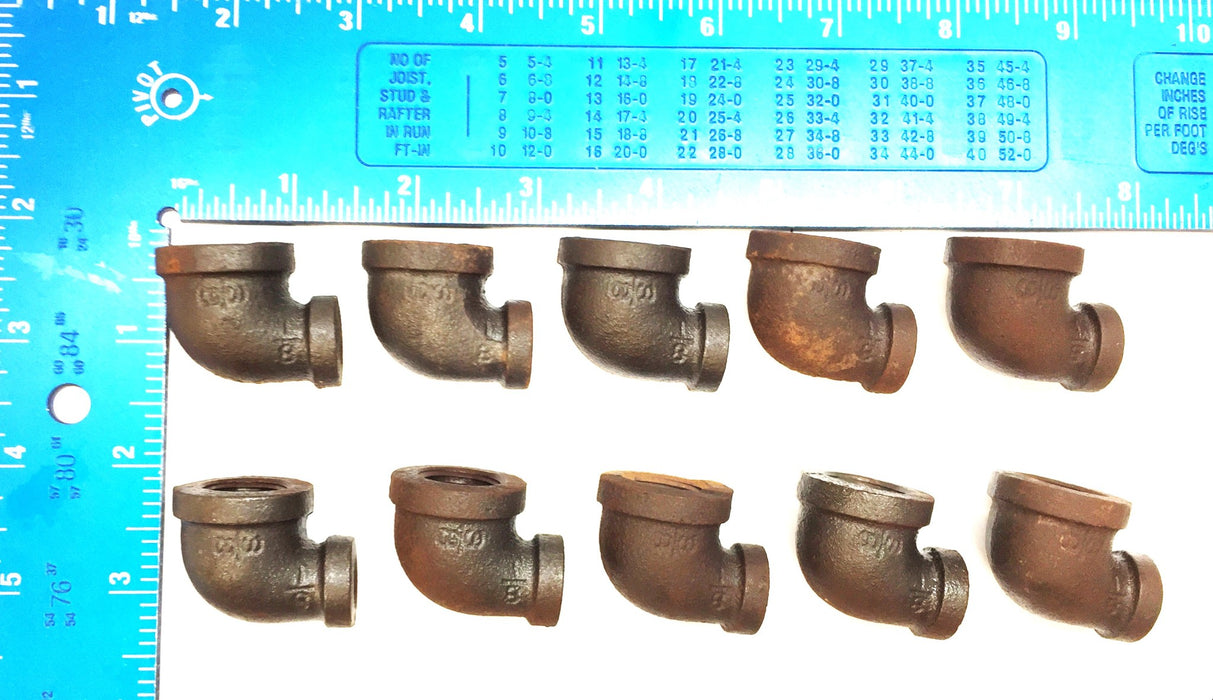 UNBRANDED Pipe Fitting Elbow Red Brass 90 Degree 3/8" x 1/8" [Lot of 10] NOS