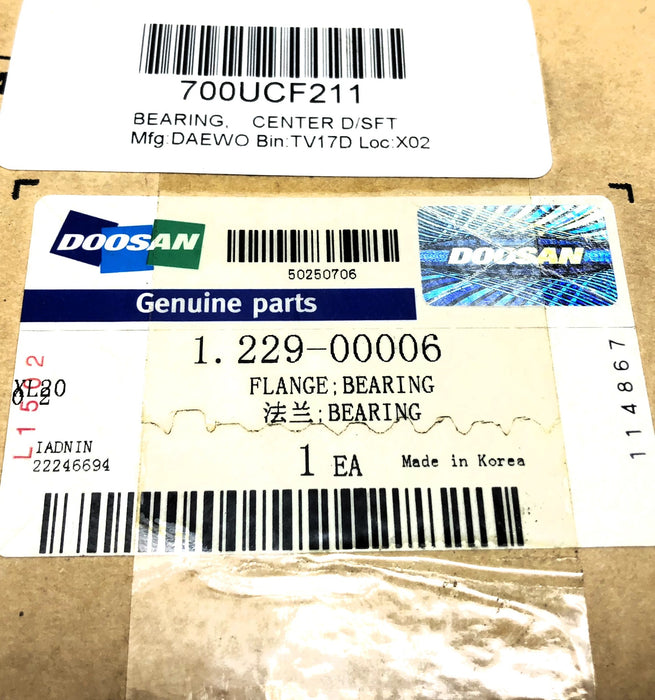 Doosan Flange Bearing 229-00006 (700UCF211) NOS