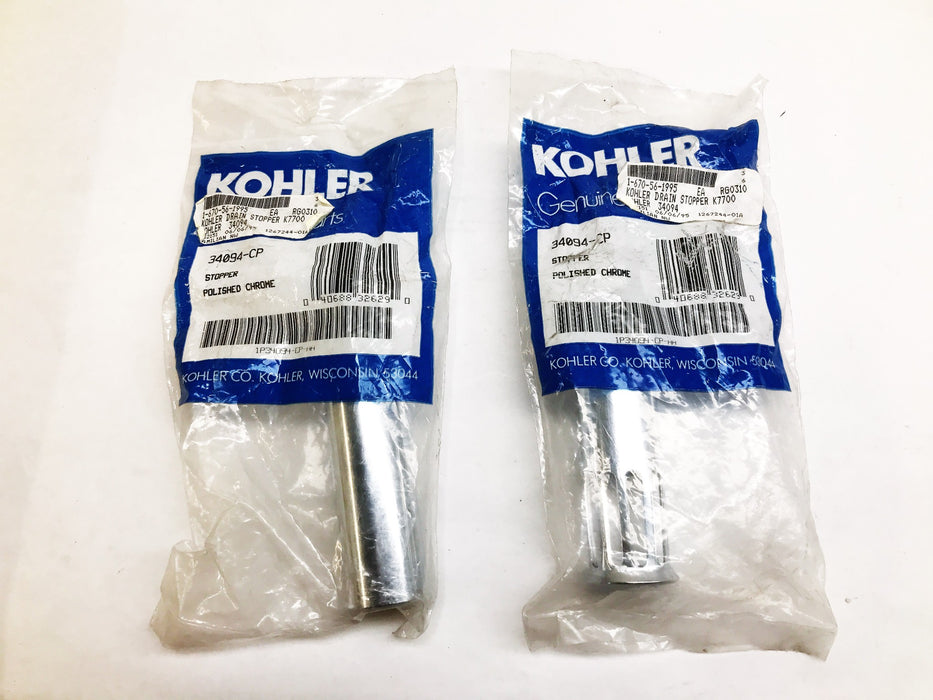 Kohler Polished Chrome Stopper 34094-CP [Lot of 2] NOS
