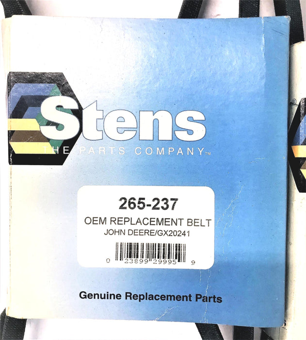 STENS OEM REPLACEMENT BELT FOR JOHN DEERE 265-237(GX20241)[LOT OF 2] NOS