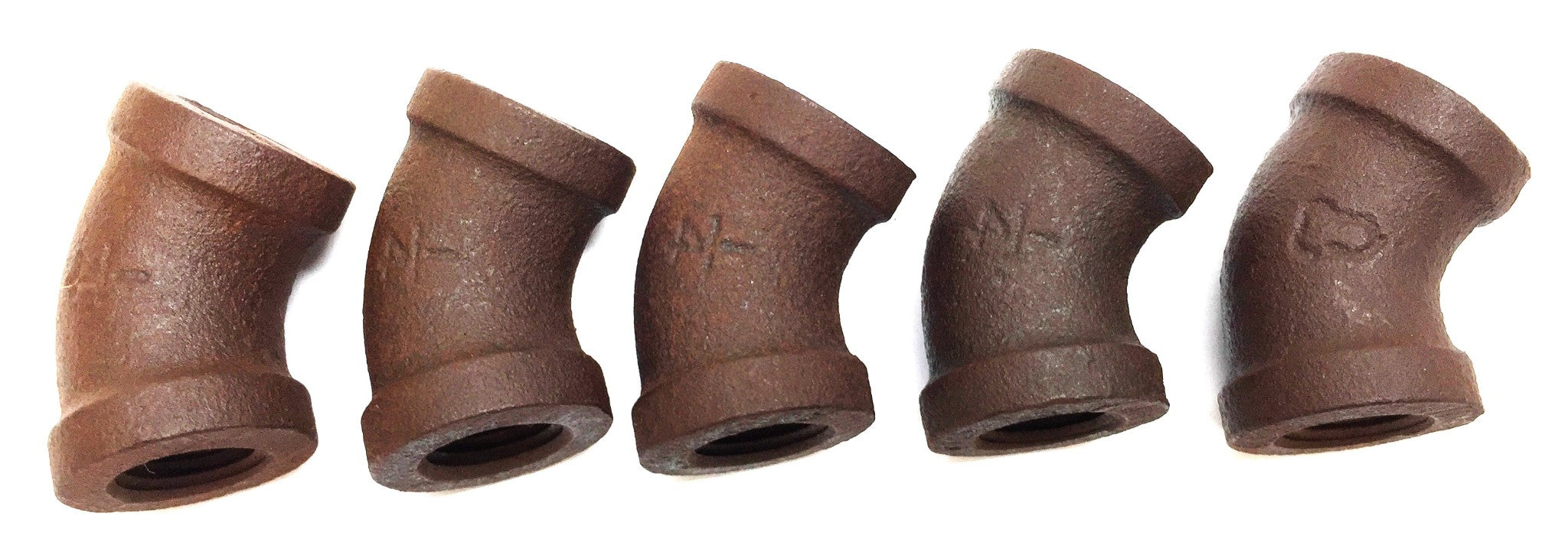 UNBRANDED 1/4" Black Iron Elbow 45 Degree [Lot of 5] NOS