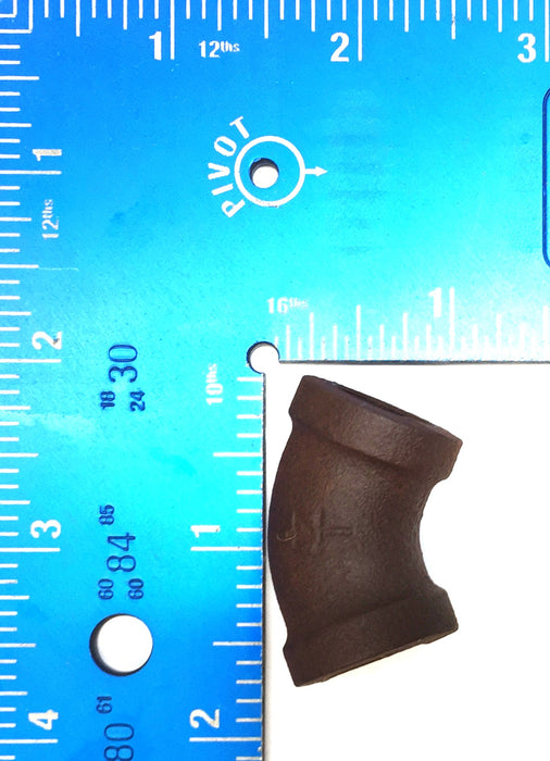 UNBRANDED 1/4" Black Iron Elbow 45 Degree [Lot of 5] NOS