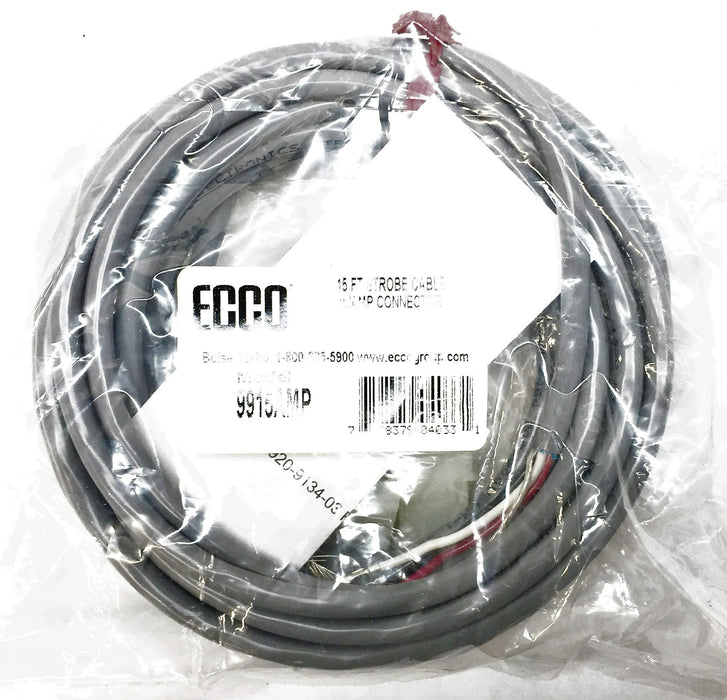 ECCO 15' Strobe Cable w/Amp Connector 9915AMP [Lot of 2] NOS