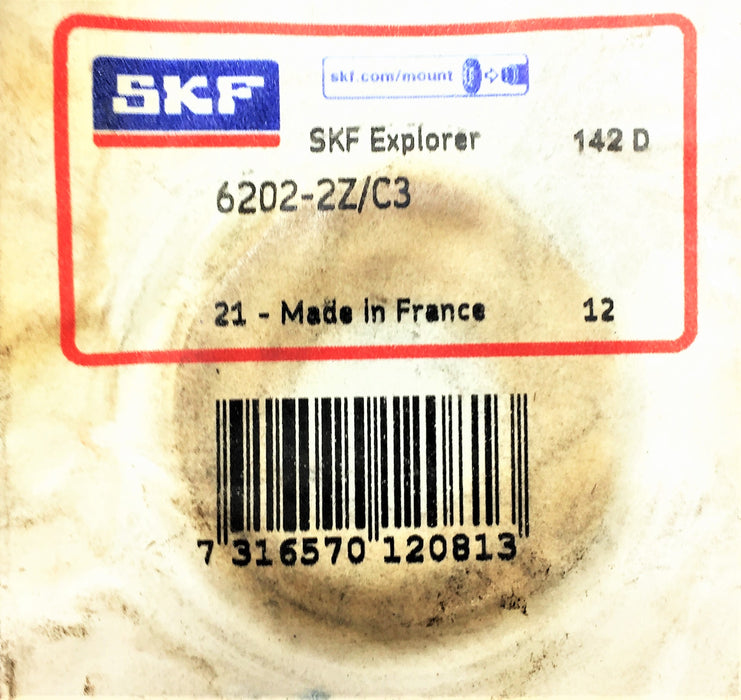 SKF EXPLORER Metal Shielded Ball Bearing 6202-2Z/C3 [Lot of 5] NOS