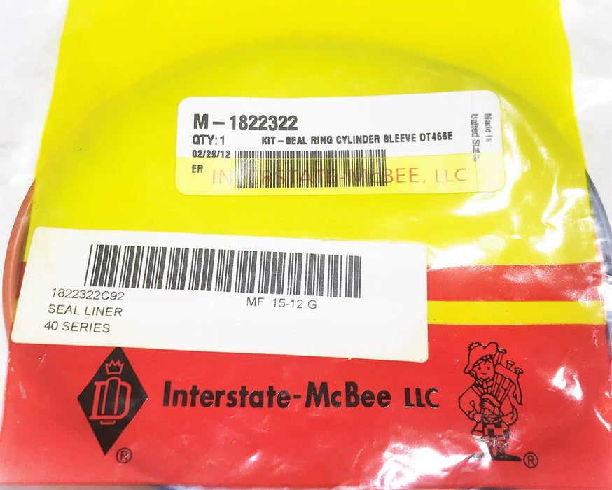 Interstate McBee Piston Liner Seal Kit 1822322 NOS