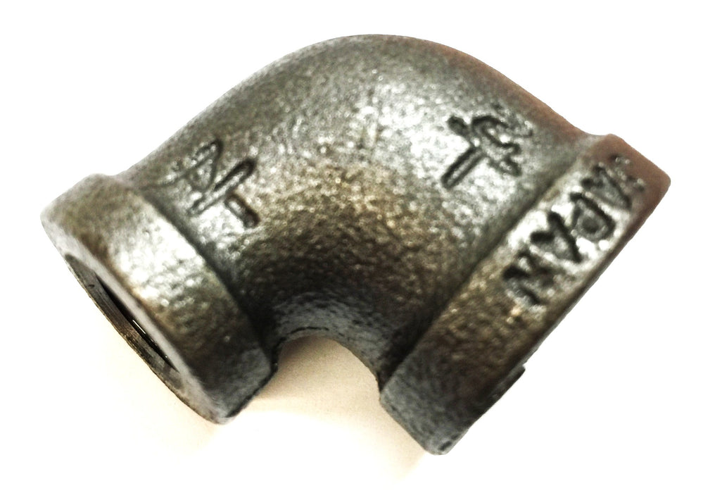 UNBRANDED 1/2" x 1/4" Black Iron Reducing Elbow [Lot of 10] NOS