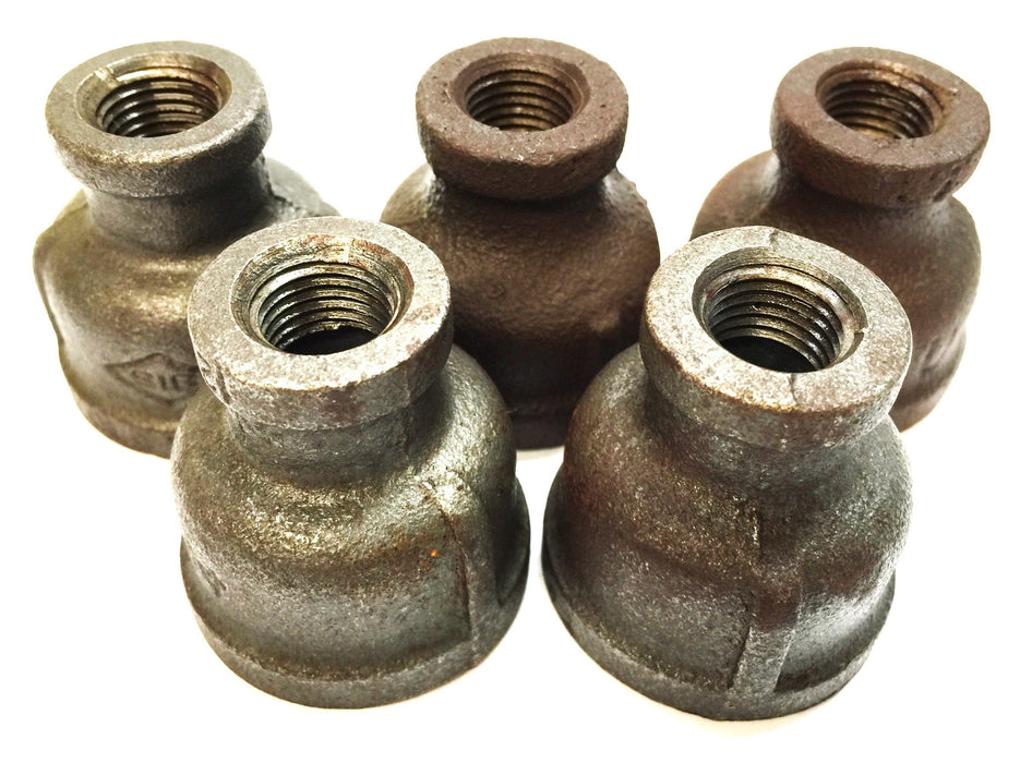 UNBRANDED 3/4" x 1/4" Black Iron Reducer [Lot of 5] NOS